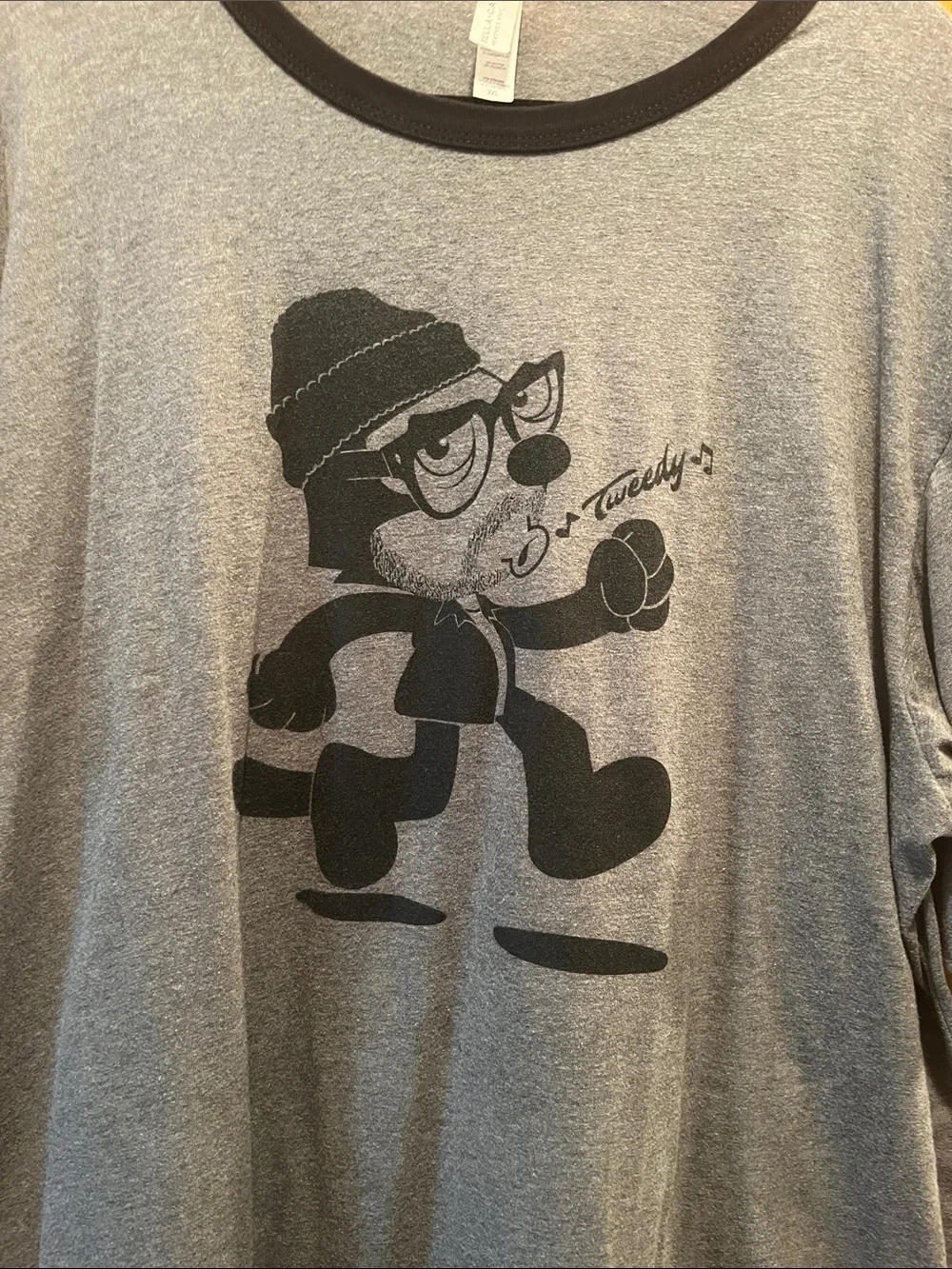 Wilco. Jeff Tweedy. Bella+Canvas Heather Gray Ringer Tee with Black Trim 2Xl